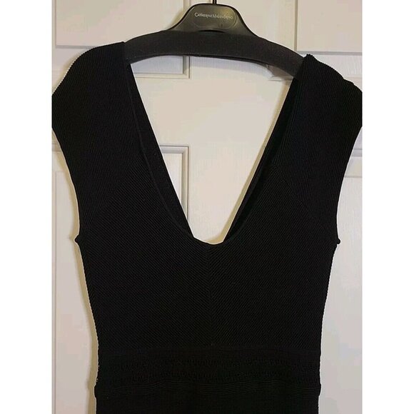 CATHERINE MALANDRINO Dress Black Sleeveless Plunge With Cutouts DiNoir $425 NWT - Picture 7 of 16